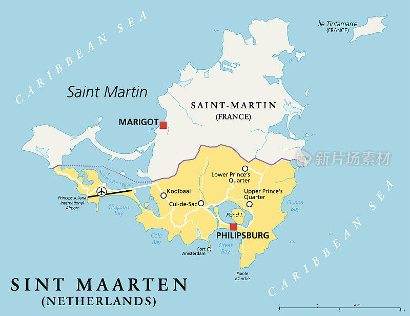 Sint Maarten政治地图